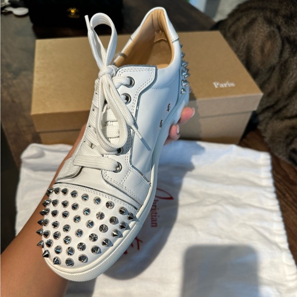 White Christian Louboutin Sneakers - Picture 3 of 6